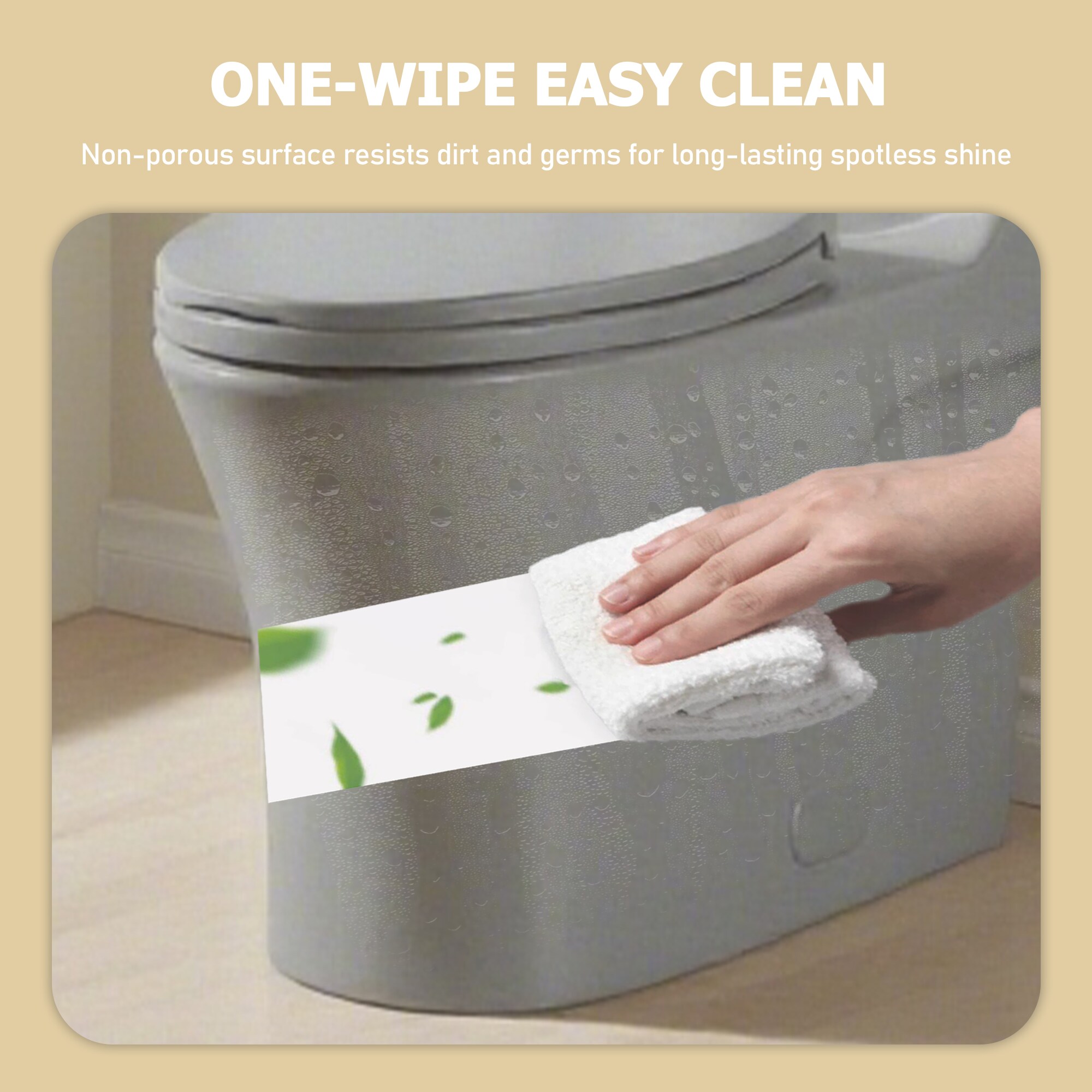 One-piece Toilet Elongated Comfort Height Dual-flush Light Grey_voghion.com